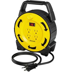 30 ft Retractable Extension Cord Reel with 4 Outlets